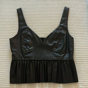 ZARA Peplum Leather Top